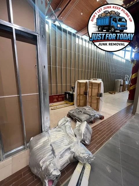 Clean warehouse floor after junk removal