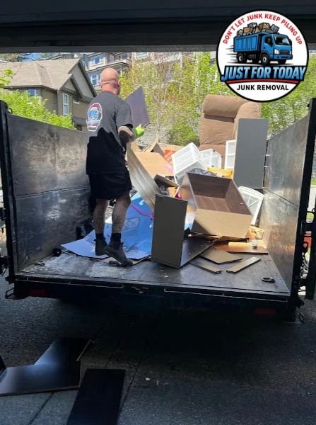 Junk removal trailer ready for loading