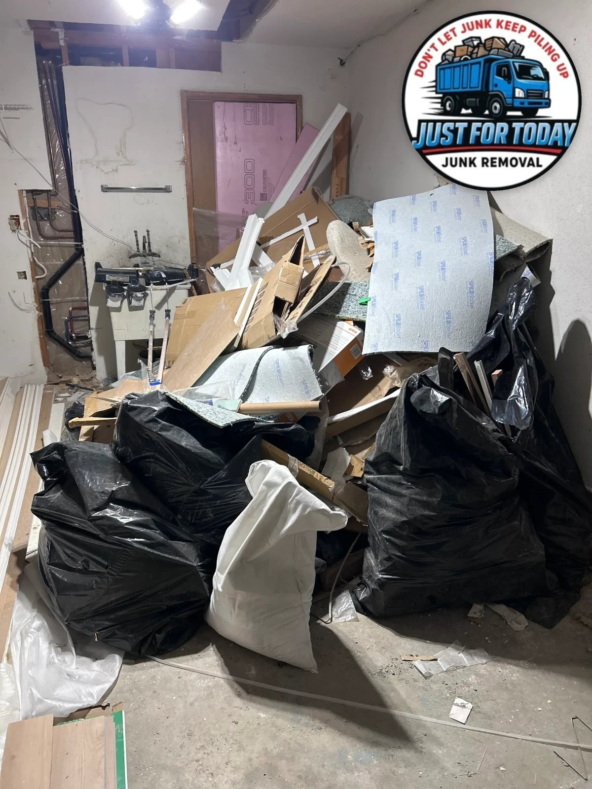 Junk removal truck and crew