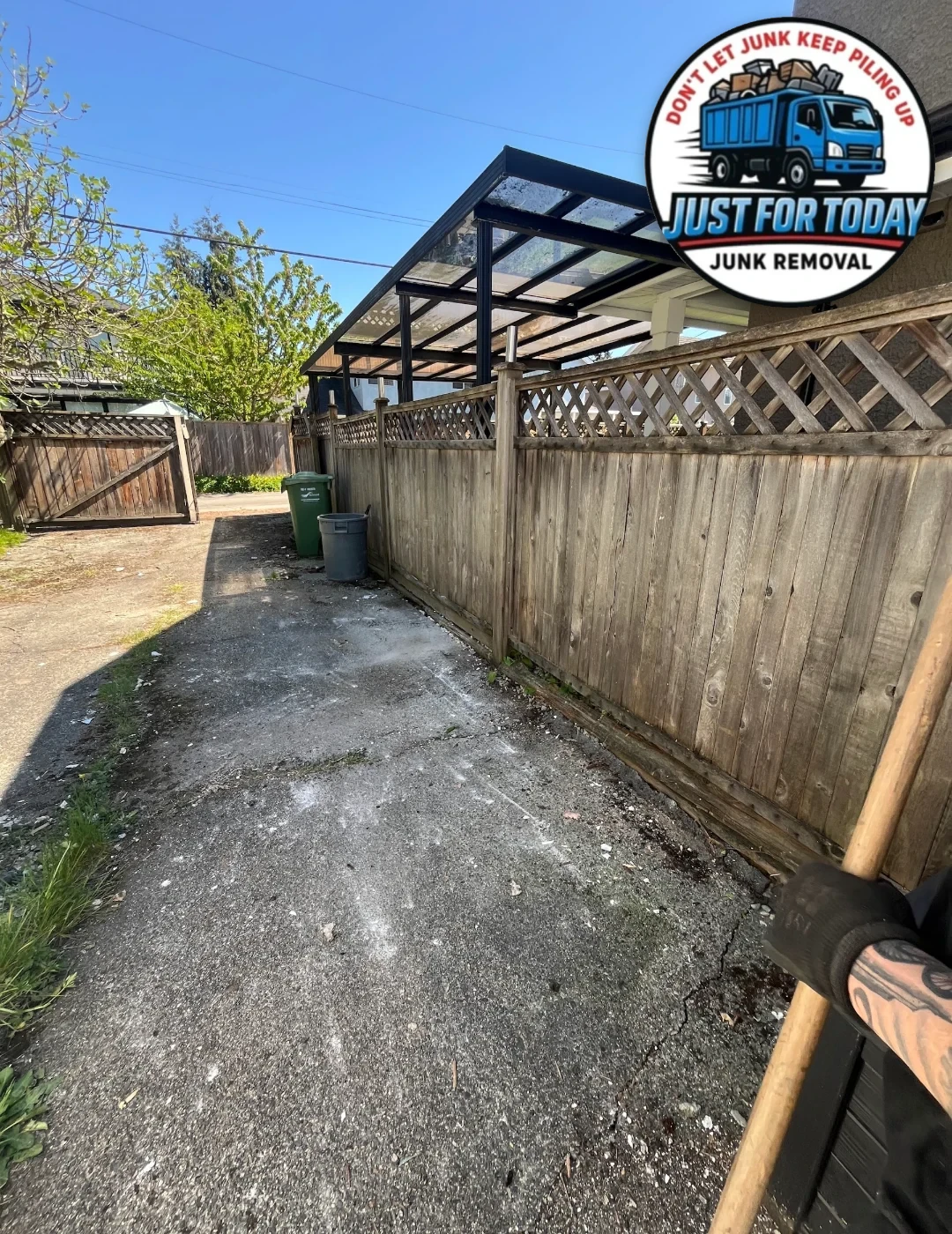 Property cleanout team removing items safely